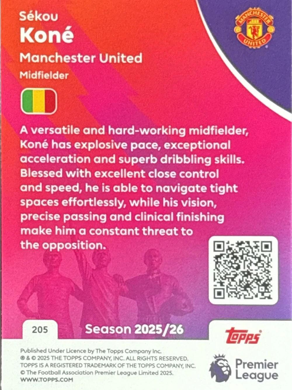 Topps Premier League Manchester United Kone Rookie Card